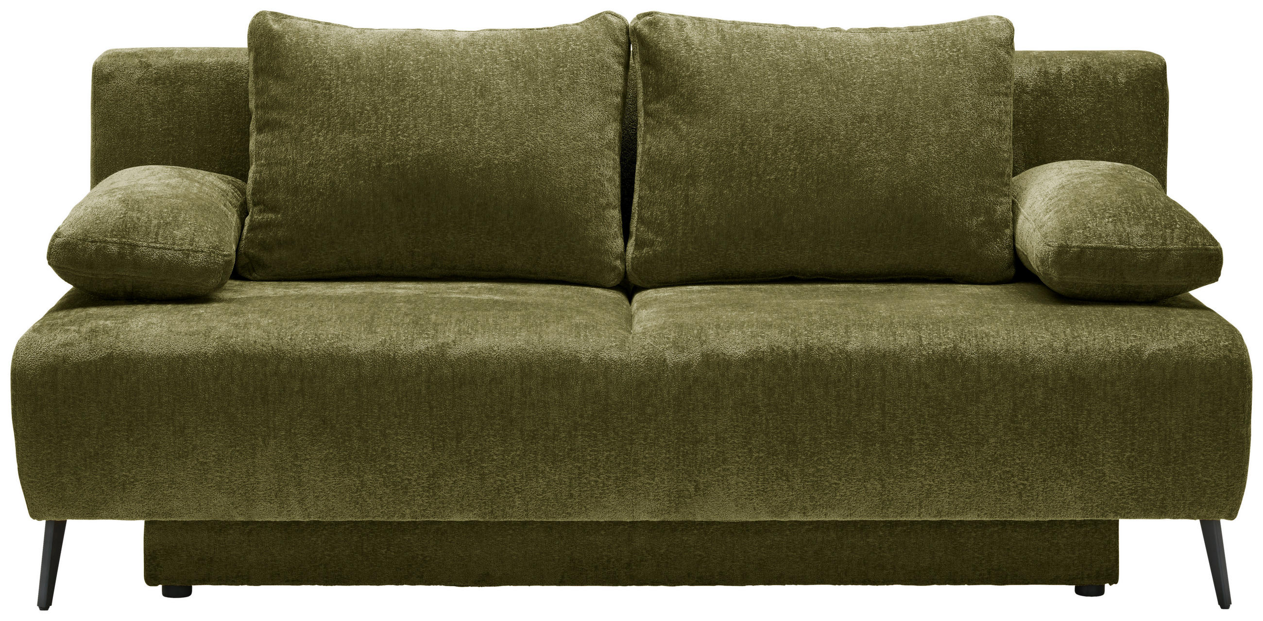 SCHLAFSOFA Webstoff Grün  - Schwarz/Grün, MODERN, Textil/Metall (200/90/100cm) - Ti'me