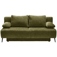 SCHLAFSOFA in Webstoff Grün  - Schwarz/Grün, Modern, Textil/Metall (200/90/100cm) - Ti'me