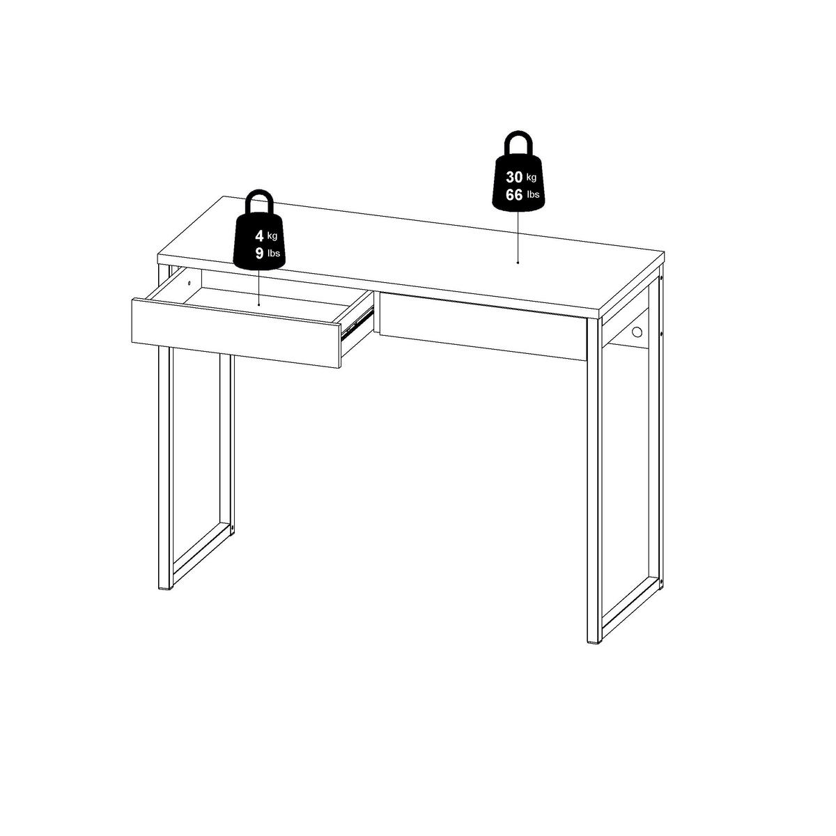 SCHREIBTISCH 101,6/40,0/76,5 cm  in Weiß Hochglanz  - Weiß Hochglanz/Grau, MODERN, Holzwerkstoff/Metall (101,6/40,0/76,5cm) - MID.YOU
