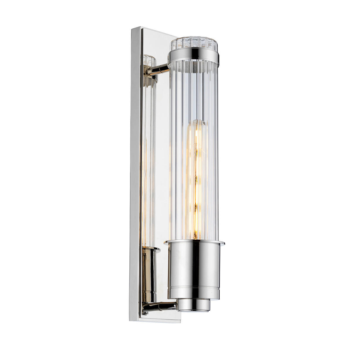 VÄGGLAMPA FÖR BADRUM Elstead Wellington 8.1/40/12.1 cm   - kromfärg, Design, metall/glas (8.1/40/12.1cm) - Elstead Lighting