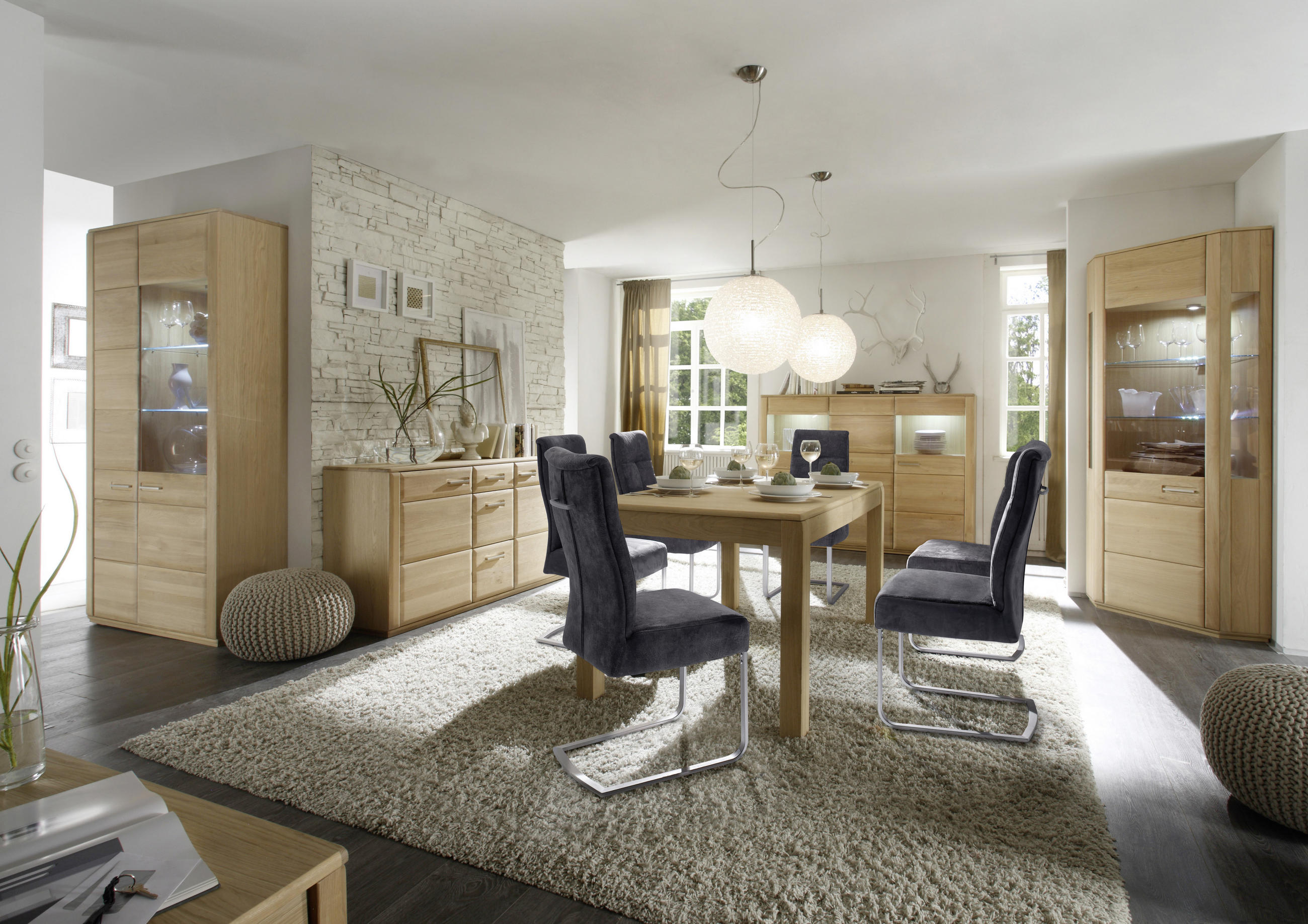 SIDEBOARD in 161/85/47 cm - Eichefarben/Silberfarben, Design, Holz/Holzwerkstoff (161/85/47cm) - Livetastic