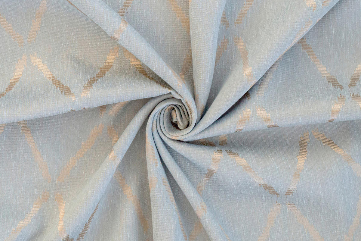 ÖSENVORHANG blickdicht  - Blau/Goldfarben, Design, Textil (140/245cm)