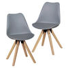 SET STOLOV, les, umetna masa, tekstil siva  - siva/barve hrasta, Design, umetna masa/tekstil (48/89/48cm) - MID.YOU