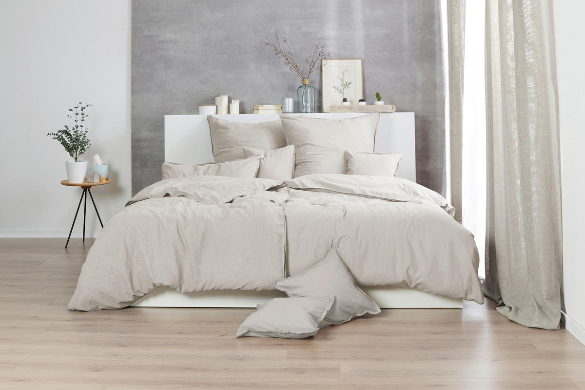 BETTWÄSCHE Renforcé 155/220 cm  - Beige, Basics, Textil (155/220cm)