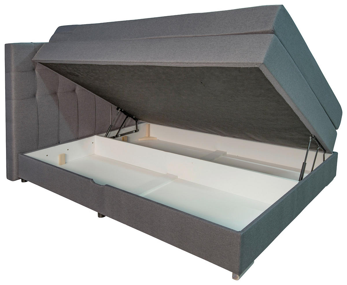 BOXSPRING KREVET 140/200 cm     siva  - siva, Moderno, tekstil/drvo (140/200cm) - Hom`in