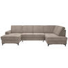 WOHNLANDSCHAFT in Flachgewebe Beige  - Beige/Schwarz, Konventionell, Textil/Metall (167/317/185cm) - Stylife