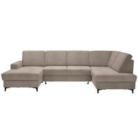 WOHNLANDSCHAFT in Flachgewebe Beige  - Beige/Schwarz, Konventionell, Textil/Metall (167/317/185cm) - Stylife