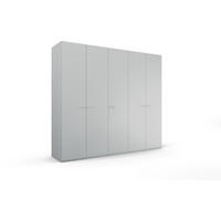 DREHTÜRENSCHRANK in Hellgrau  - Hellgrau, Trend, Glas/Holzwerkstoff (251/223/60cm) - Novel