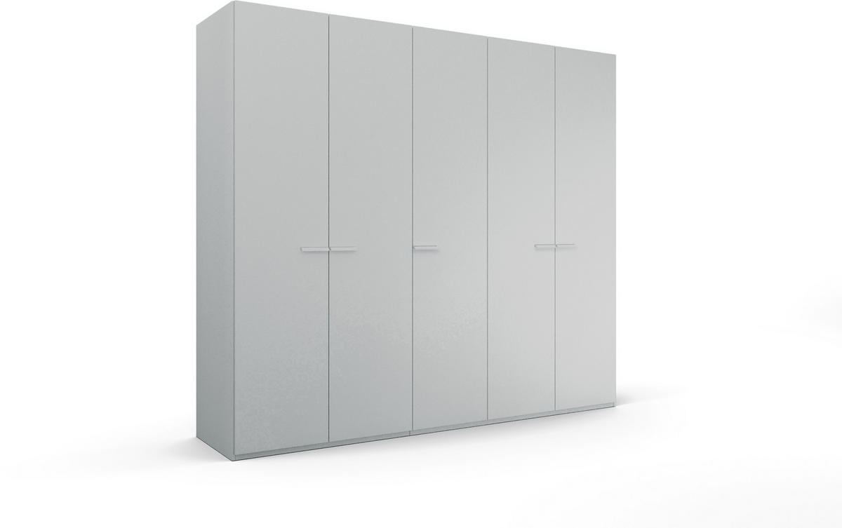 DREHTÜRENSCHRANK in Hellgrau  - Hellgrau, Trend, Glas/Holzwerkstoff (251/223/60cm) - Novel
