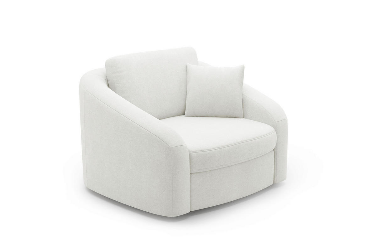 SESSEL in Mikrofaser Weiß  - Schwarz/Weiß, MODERN, Kunststoff/Textil (116/88/104cm) - Sit & More