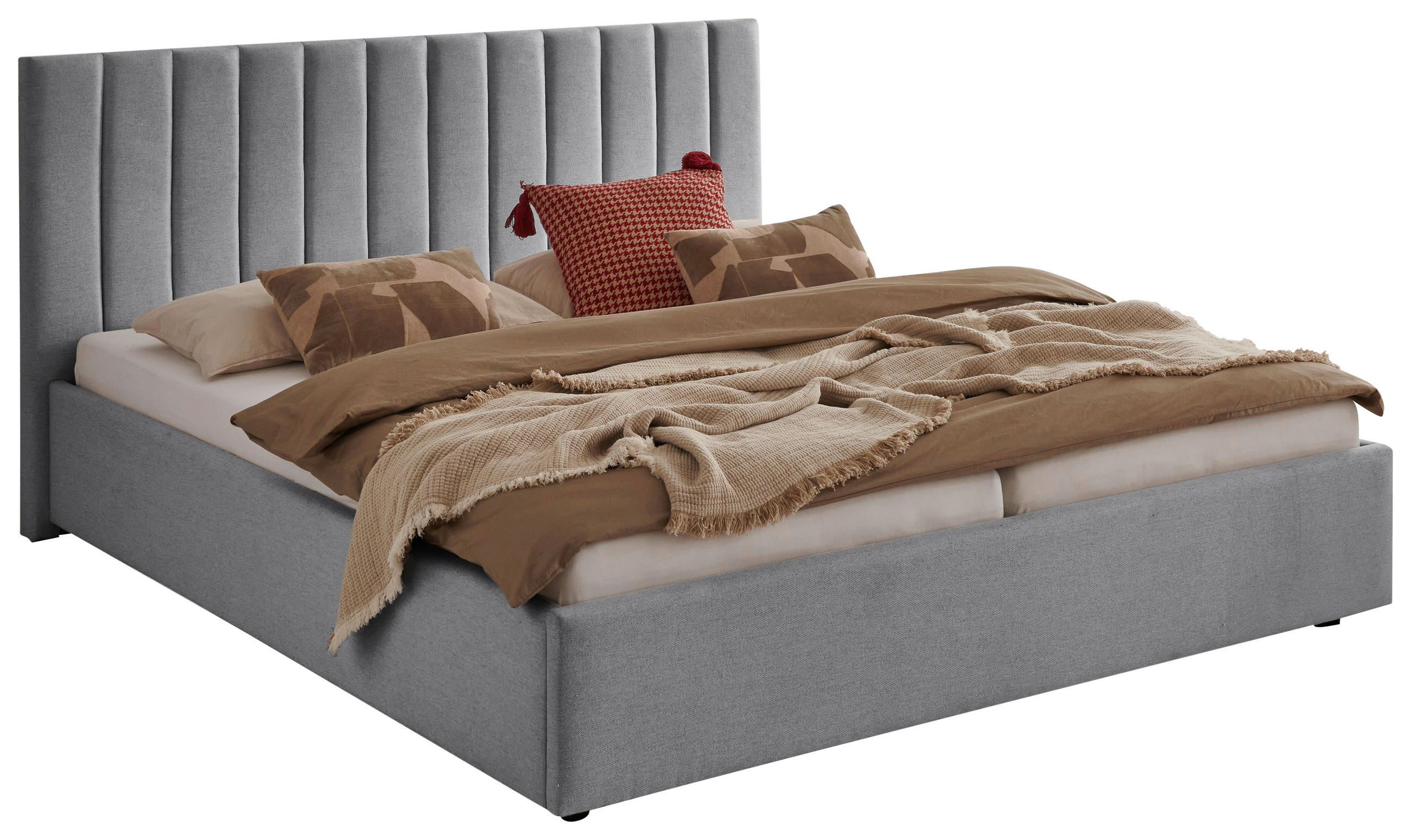 POLSTERBETT 180/200 cm  in Anthrazit  - Anthrazit/Schwarz, Design, Holz/Textil (180/200cm) - Boxxx