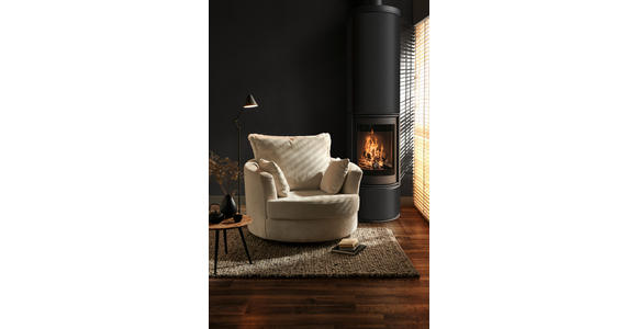 SESSEL Flachgewebe Weiß - Schwarz/Weiß, KONVENTIONELL, Textil/Metall (115/72/115cm) - Ambia Home