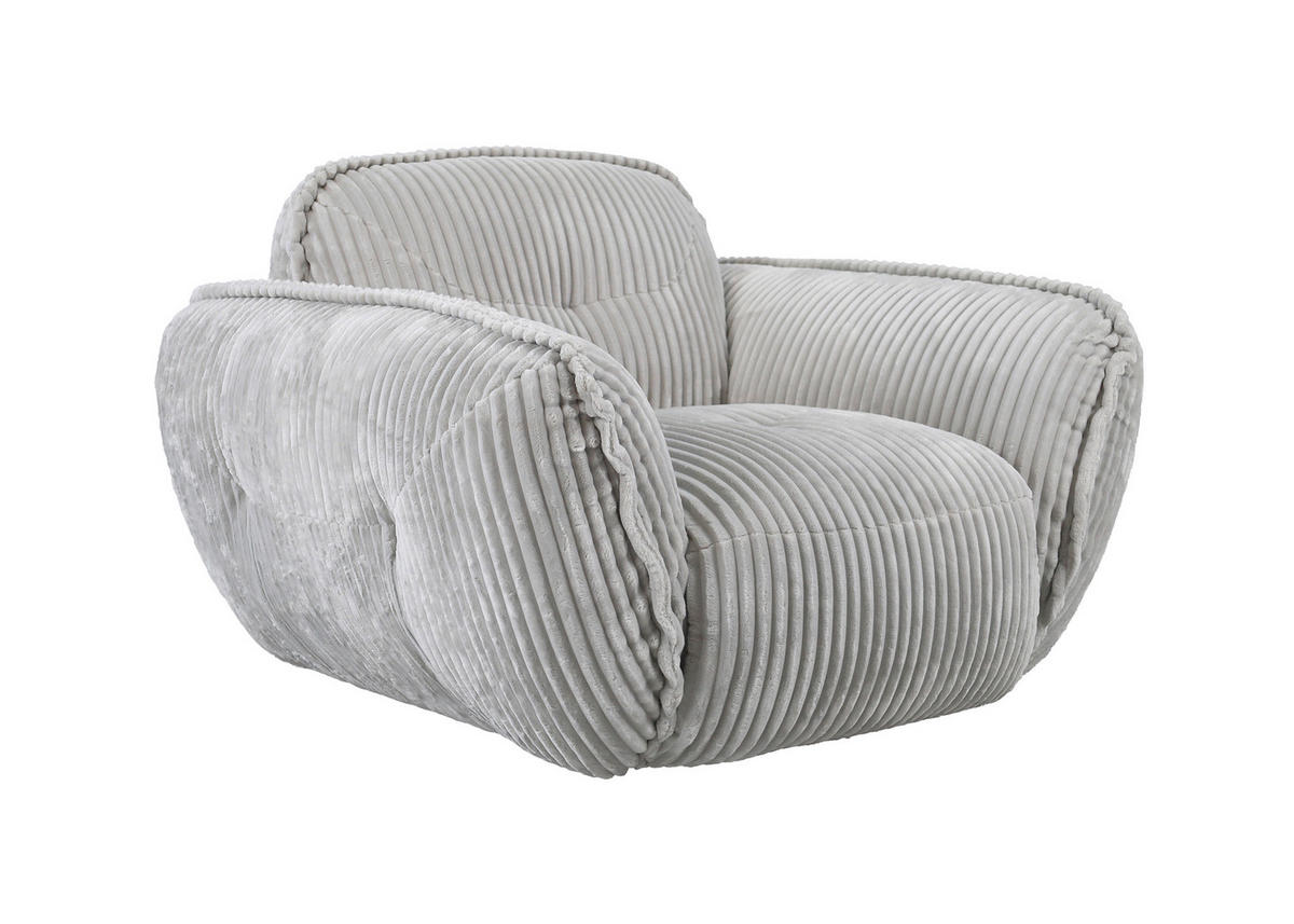 SESSEL in Cord Silberfarben  - Silberfarben/Schwarz, MODERN, Kunststoff/Textil (123/87/120cm) - Trendmanufaktur