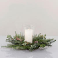 ADVENTSKERZENHALTER - Transparent/Naturfarben, Basics, Glas/Naturmaterialien (35cm) - X-Mas