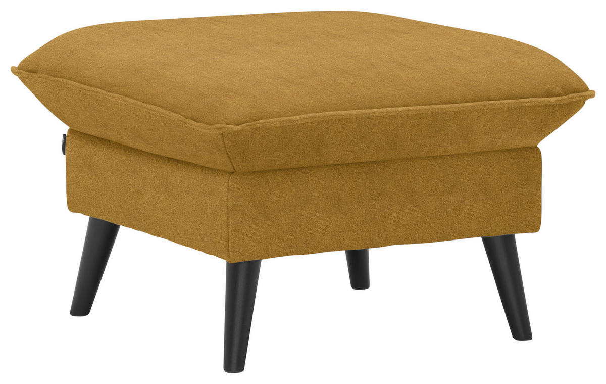 HOCKER Velours Gelb  - Gelb/Schwarz, Design, Holz/Textil (63/44/63cm) - Carryhome