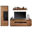 WOHNWAND  in Eichefarben  300/204/50 cm  - Eichefarben/Anthrazit, Natur, Glas/Holz (300/204/50cm) - Linea Natura