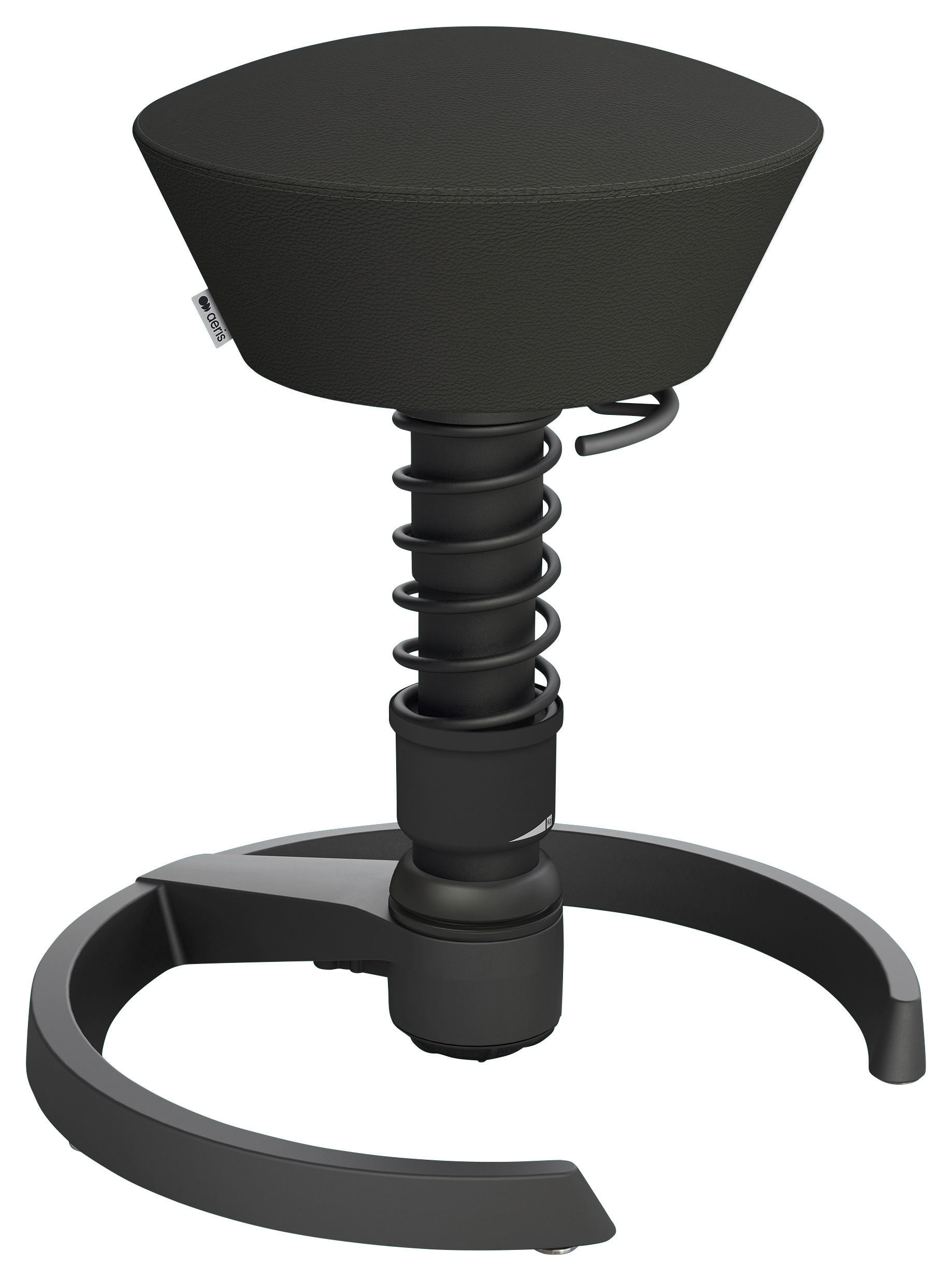 BÜROHOCKER Schwarz  - Schwarz, Basics, Leder/Metall (55/45,66/55cm) - Aeris