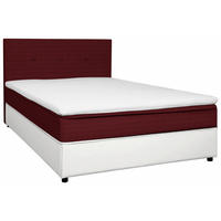 BOXBETT 140/200 cm  in Rot, Weiß  - Rot/Schwarz, KONVENTIONELL, Holz/Textil (140/200cm) - Carryhome