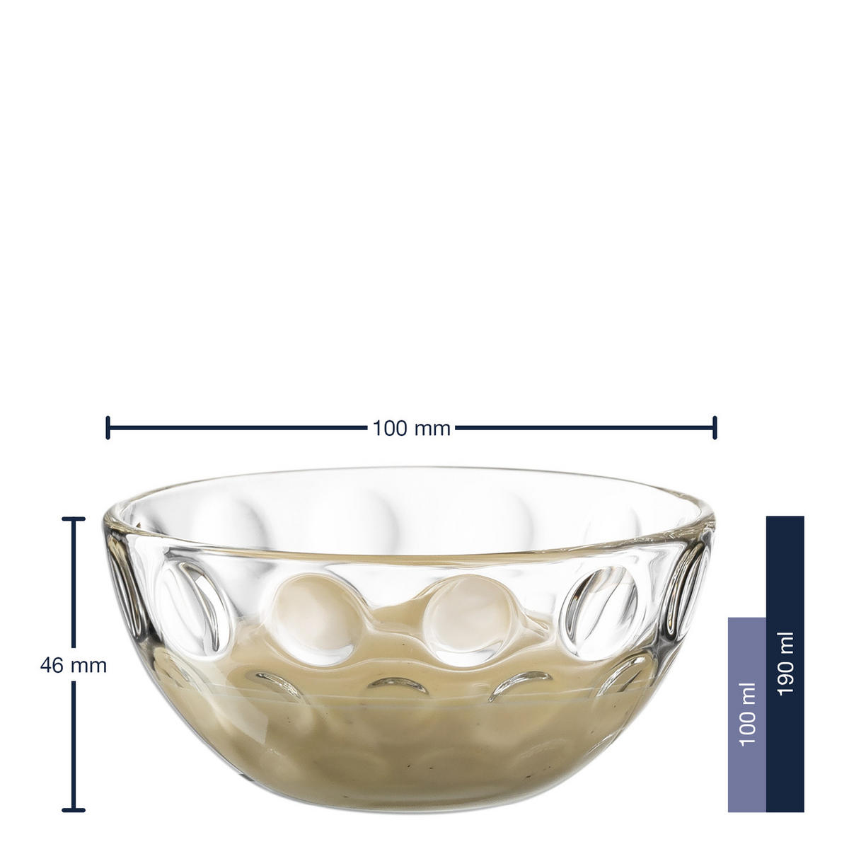 SCHÜSSELSET Cucina Optic 5-teilig  - Transparent, Design, Glas (22,00/14,00/22,00cm) - Leonardo