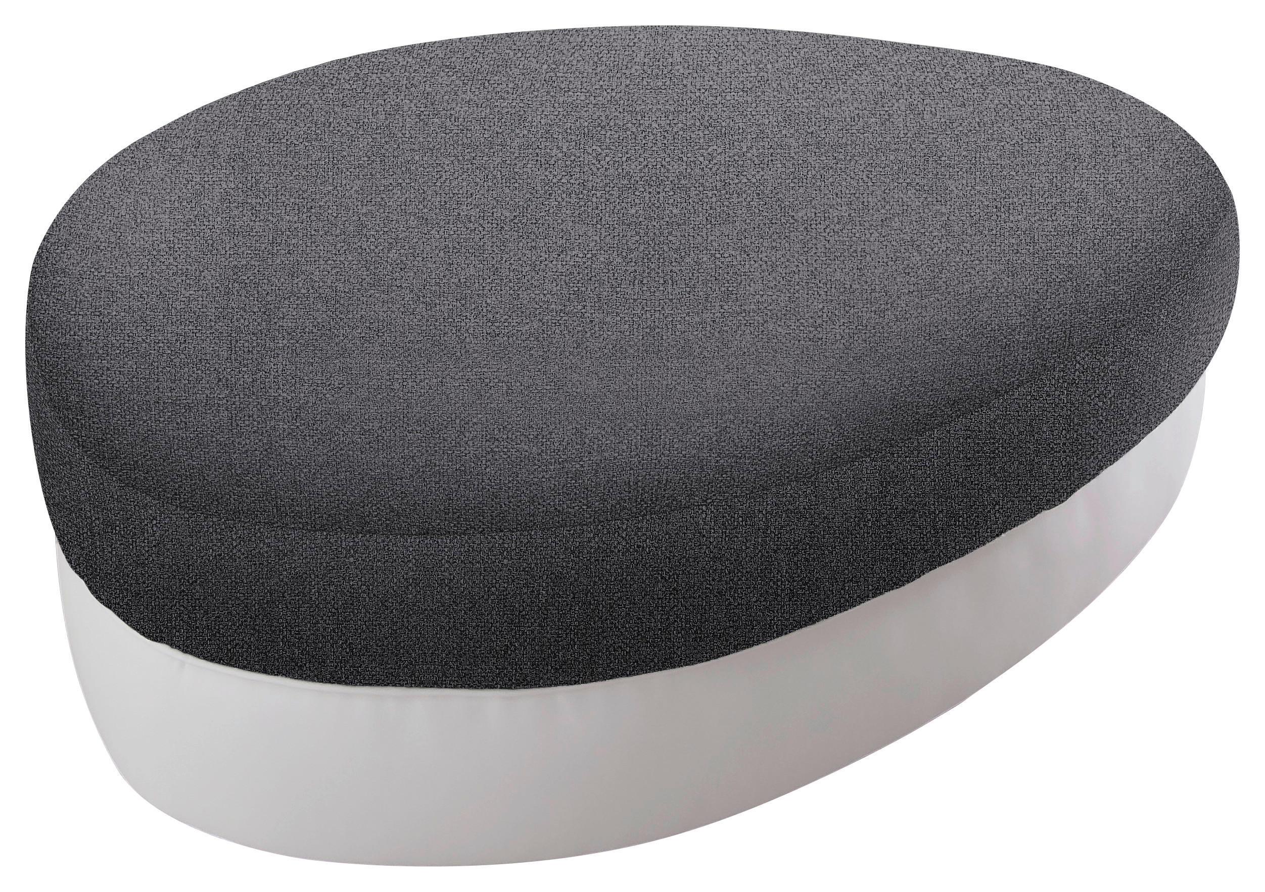 HOCKER Lederlook Grau, Weiß  - Schwarz/Weiß, Design, Kunststoff/Textil (150/38/96cm) - Carryhome