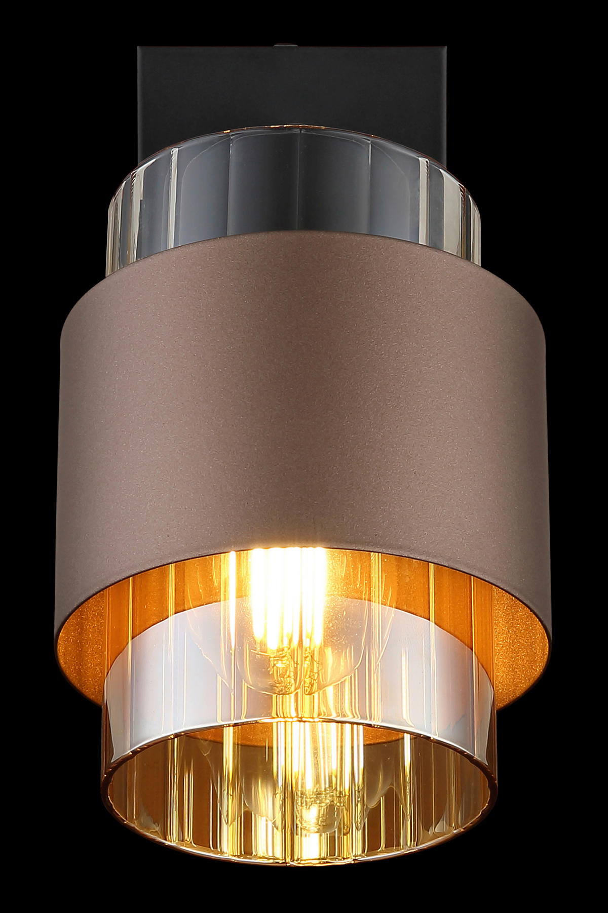 STRAHLER 10/12,5/17 cm   - Schwarz/Orange, Design, Glas/Metall (10/12,5/17cm)