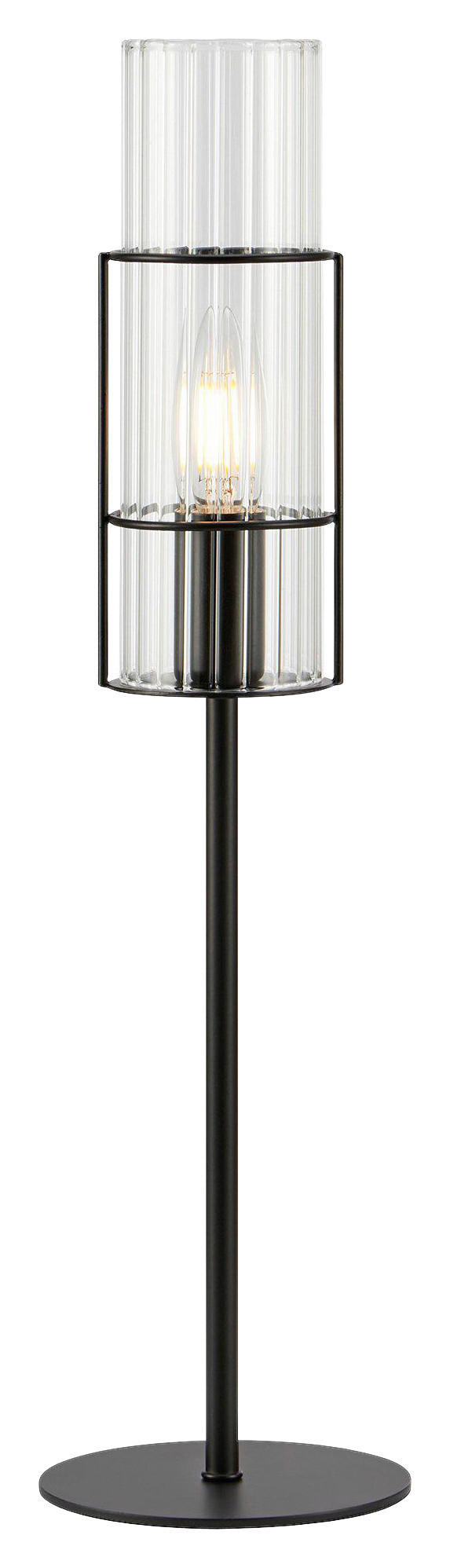 TISCHLEUCHTE Skandinavisch, Modern 13/50 cm    - Transparent/Schwarz, Basics, Glas/Metall (13/50cm) - Markslöjd
