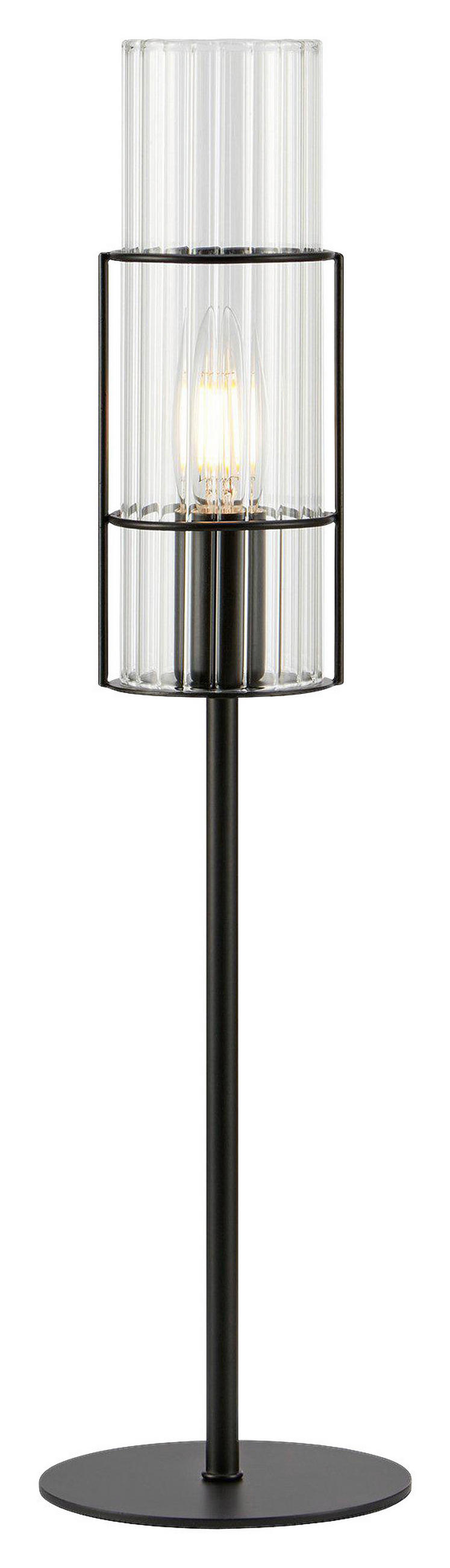TISCHLEUCHTE Skandinavisch, Modern 13/50 cm    - Transparent/Schwarz, Basics, Glas/Metall (13/50cm) - Markslöjd