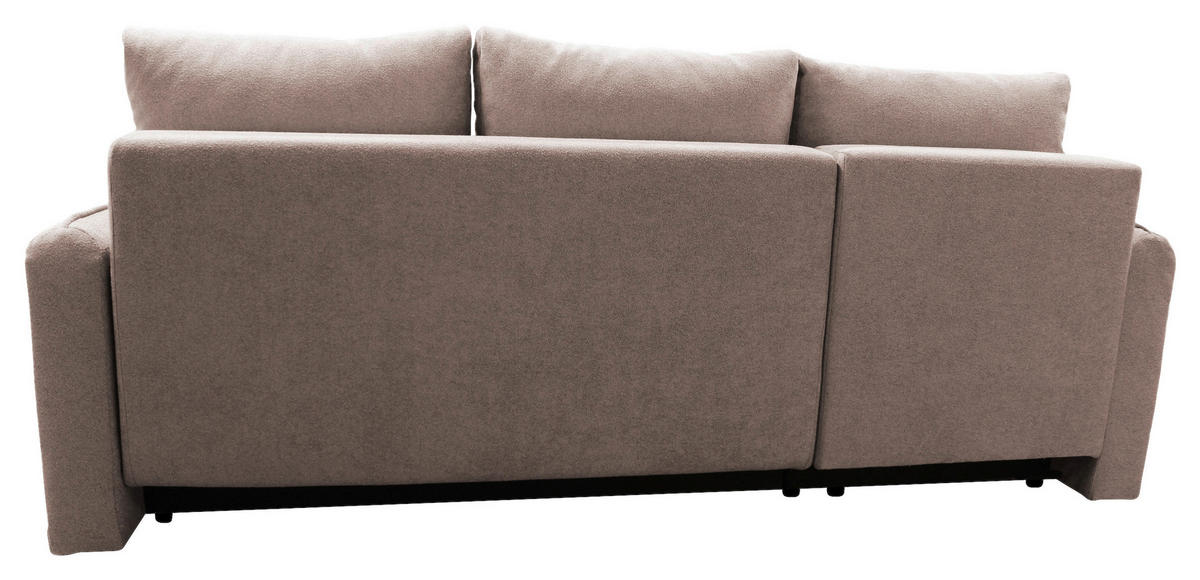 ECKSOFA in Struktur, Bouclé Rosa  - Schwarz/Rosa, Design, Kunststoff/Textil (143/209cm) - MID.YOU