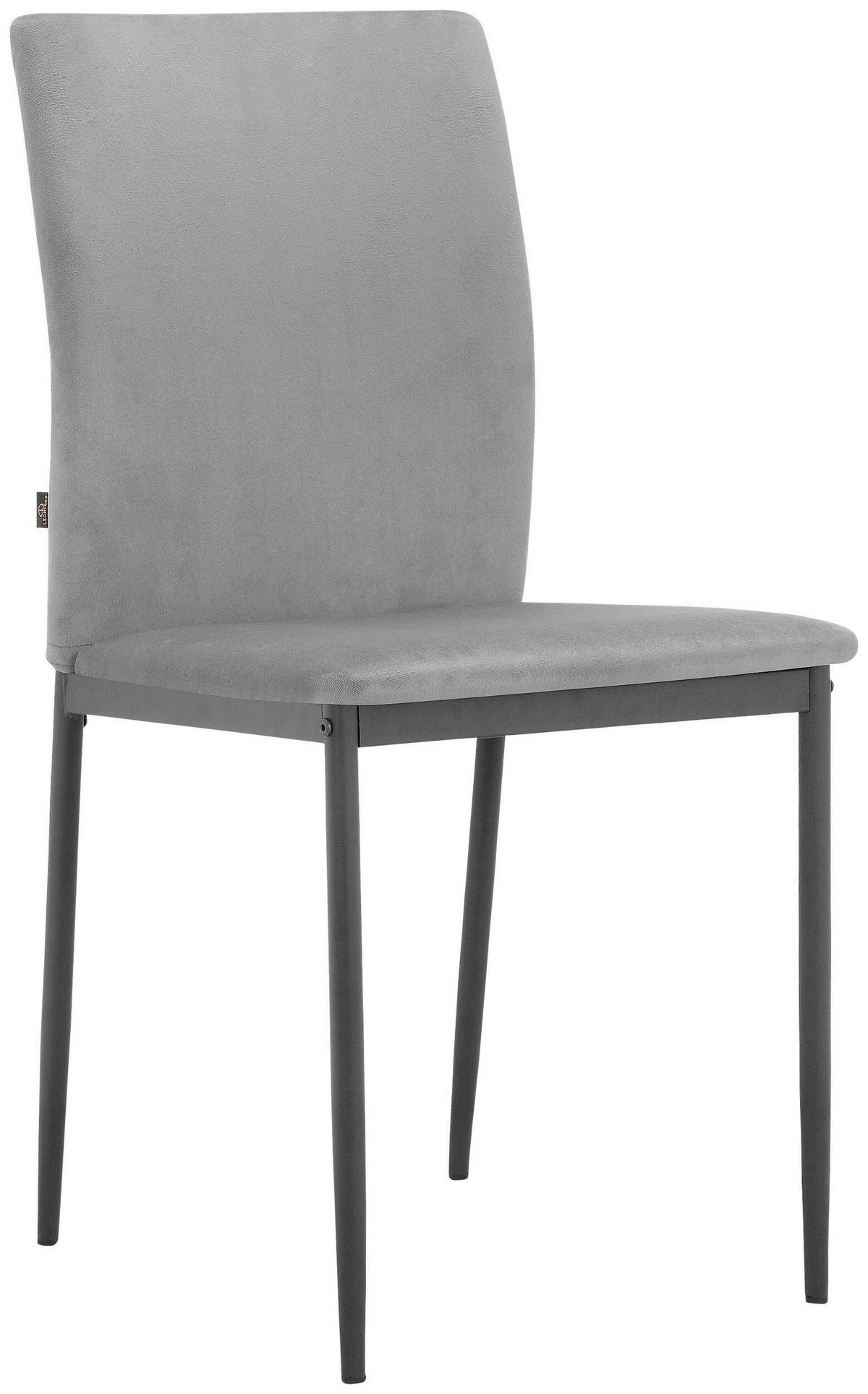 STUHL-SET 4 Stück  in Stahl Lederlook  - Anthrazit/Schwarz, Design, Textil/Metall (44/88/51cm) - MID.YOU