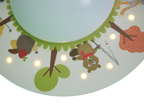 KINDERDECKENLEUCHTE Waldtiere 54/11 cm   - Multicolor, Trend, Holz/Kunststoff (54/11cm)