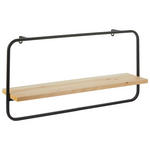 WANDREGAL  - Schwarz, Basics, Holz/Metall (60/15/30cm) - Ambia Home