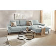 ECKSOFA in Cord, Velours Grau  - Schwarz/Graphitfarben, MODERN, Textil/Metall (180/302cm) - Venda
