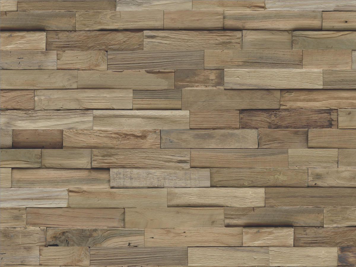 WANDVERKLEIDUNG 10 Stück  - Braun, Basics, Holz (50/20/2cm)