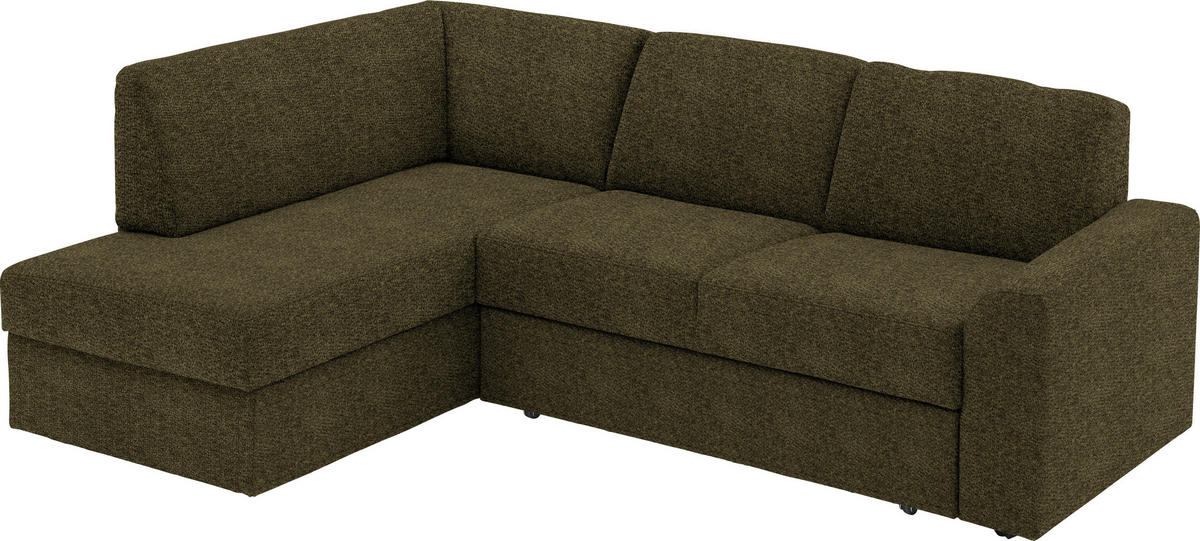 ECKSOFA in Webstoff Olivgrün  - Schwarz/Olivgrün, Konventionell, Kunststoff/Textil (165/224cm) - Xora