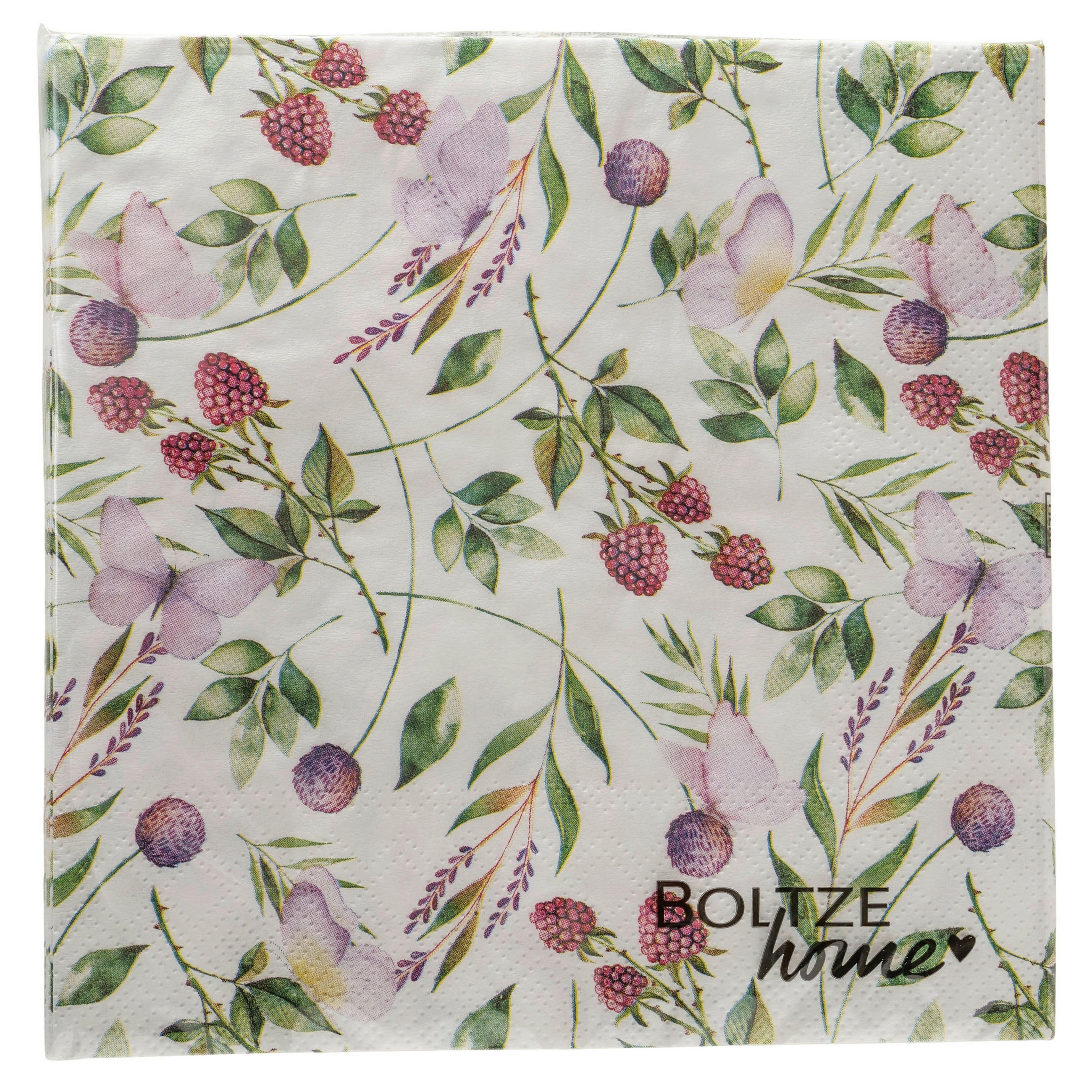 SERVIETTE   16,5/16,5/3 cm  - Weiss/Flieder, Basics, Papier (16,5/16,5/3cm)