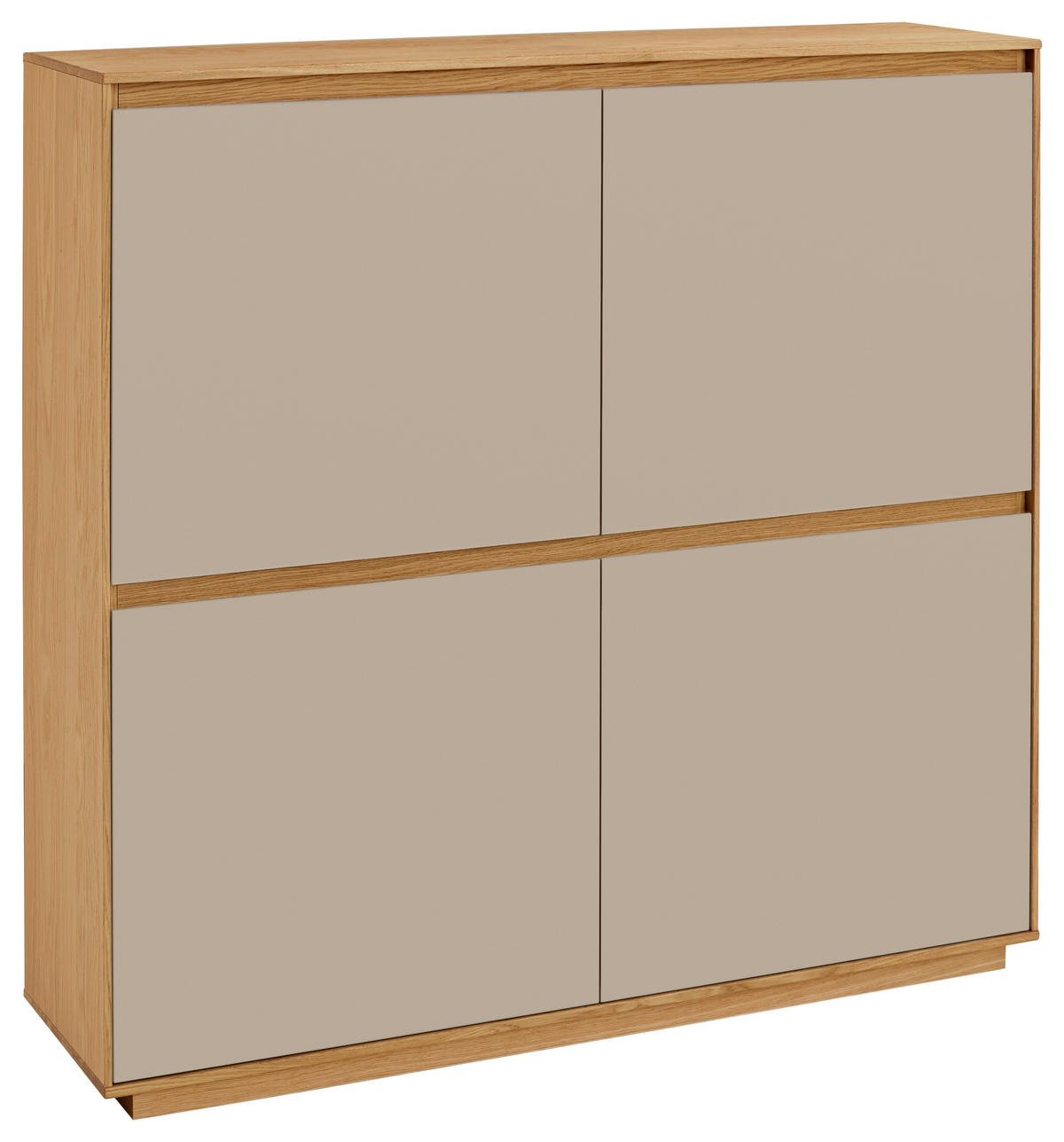 SCHUHSCHRANK Eiche teilmassiv Sandfarben, Eiche Bianco  - Sandfarben/Eiche Bianco, Design, Holz/Holzwerkstoff (127/124/37cm)