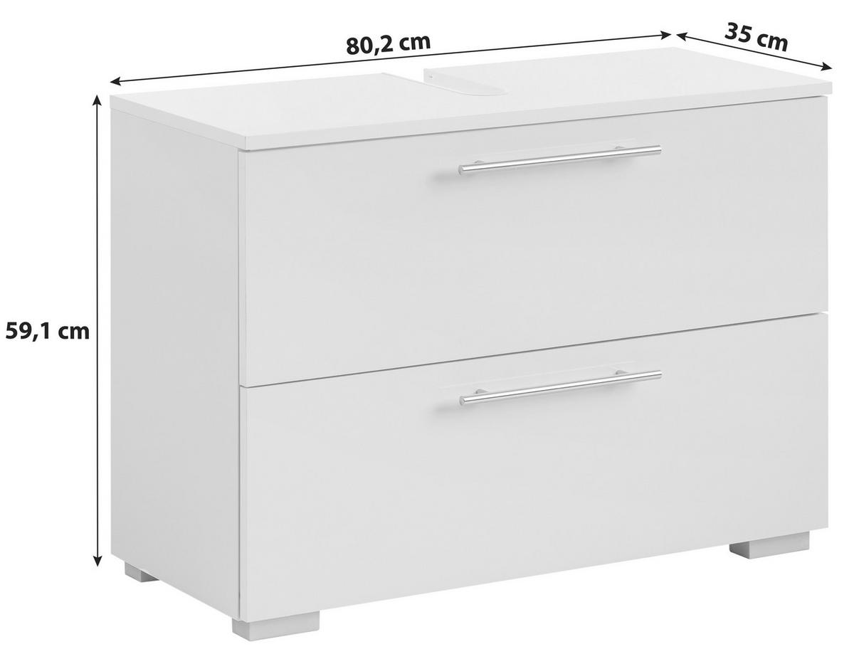 WASCHBECKENUNTERSCHRANK 80,2/59,1/35 cm  - Chromfarben/Silberfarben, KONVENTIONELL, Holzwerkstoff/Metall (80,2/59,1/35cm) - MID.YOU