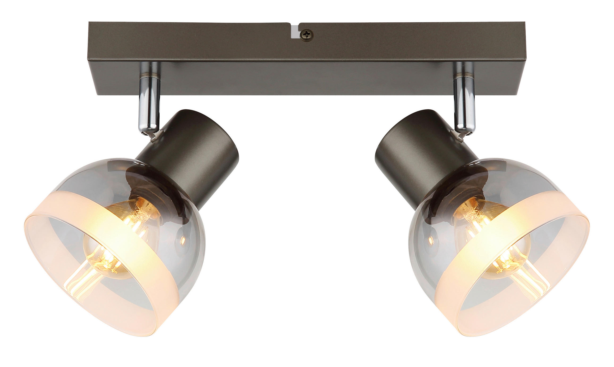STRAHLER Kairo 26/10/14 cm  - Chromfarben/Weiß, Design, Glas/Metall (26/10/14cm) - Globo
