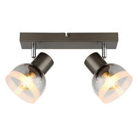 STRAHLER Kairo 26/10/14 cm  - Chromfarben/Weiß, Design, Glas/Metall (26/10/14cm) - Globo
