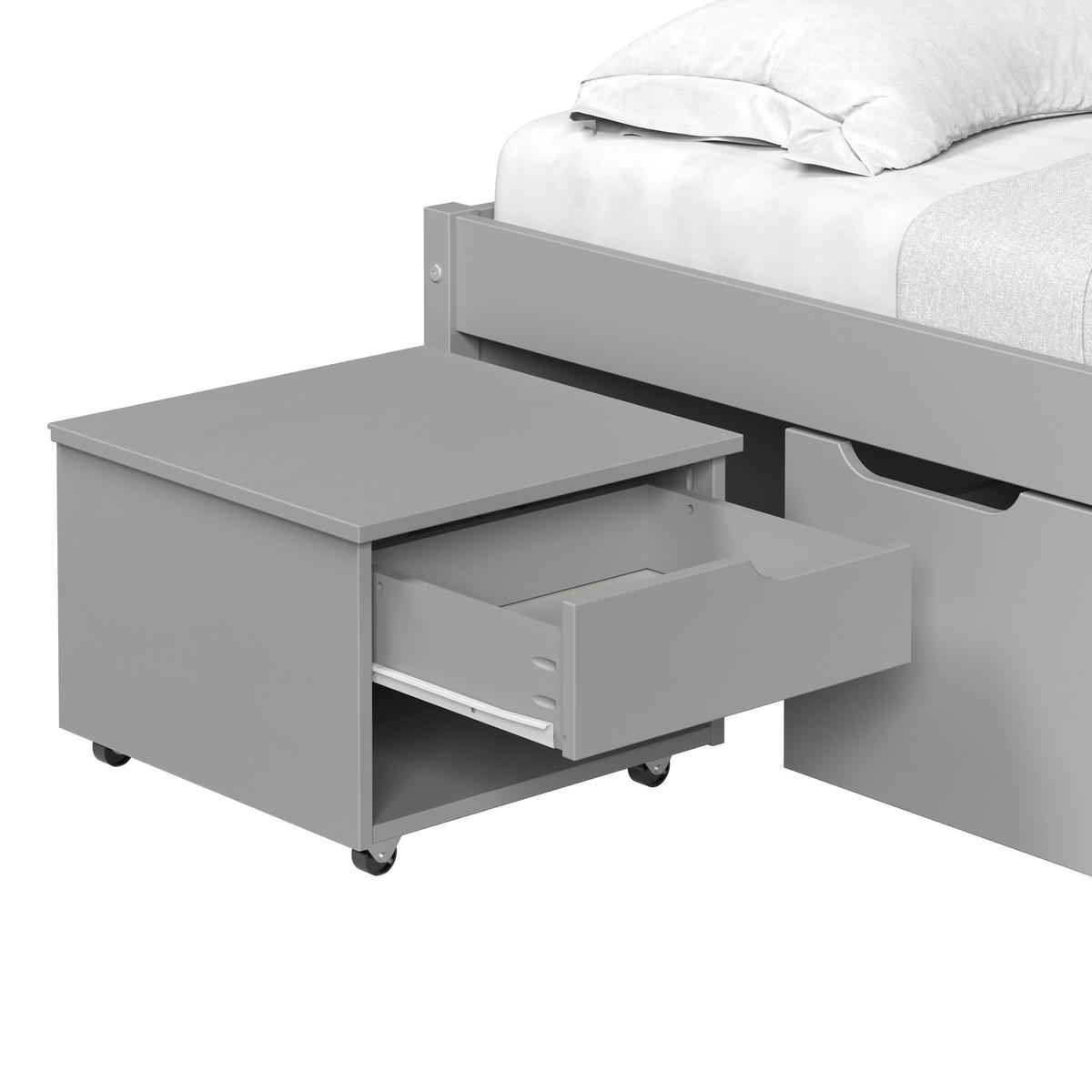 STAURAUMBETT 90/200 cm  Grau   - Naturfarben/Grau, Modern, Holz/Holzwerkstoff (90/200cm) - P & B