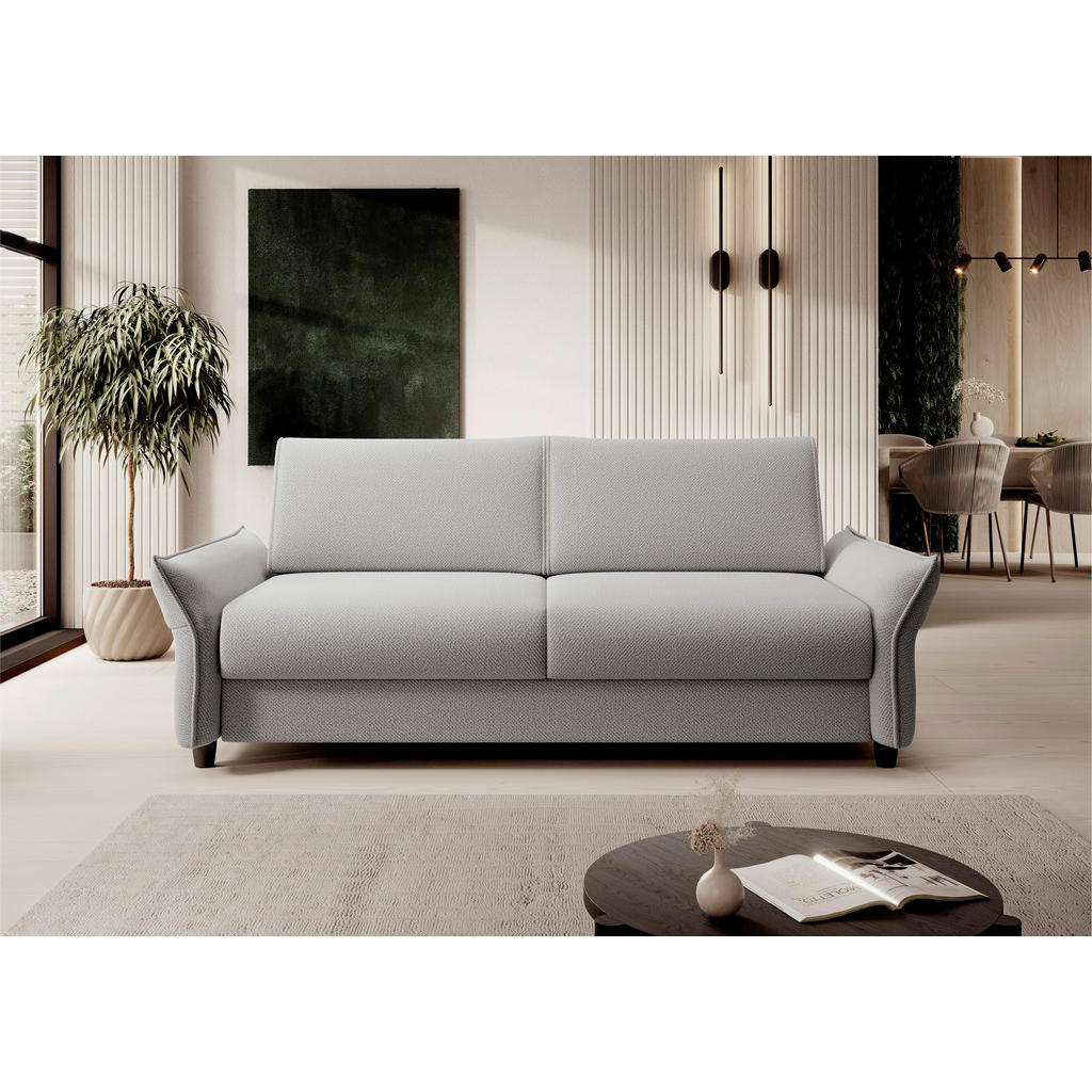 Thumbnail - Mid.you Schlafsofa, Hellgrau, Textil, Uni, 2-Sitzer, 198x82x106 cm, Fsc, Made in EU, Stoffauswahl, Armteil links, rechts...