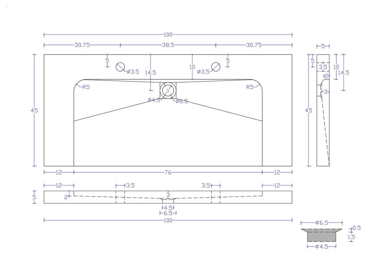 WASCHTISCHKOMBI 100 cm  - Graphitfarben, Basics, Holzwerkstoff/Stein (100cm) - MID.YOU