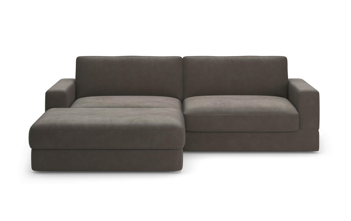ECKSOFA Flachgewebe Graphitfarben  - Schwarz/Graphitfarben, Modern, Kunststoff/Textil (196/264cm) - Sit & More