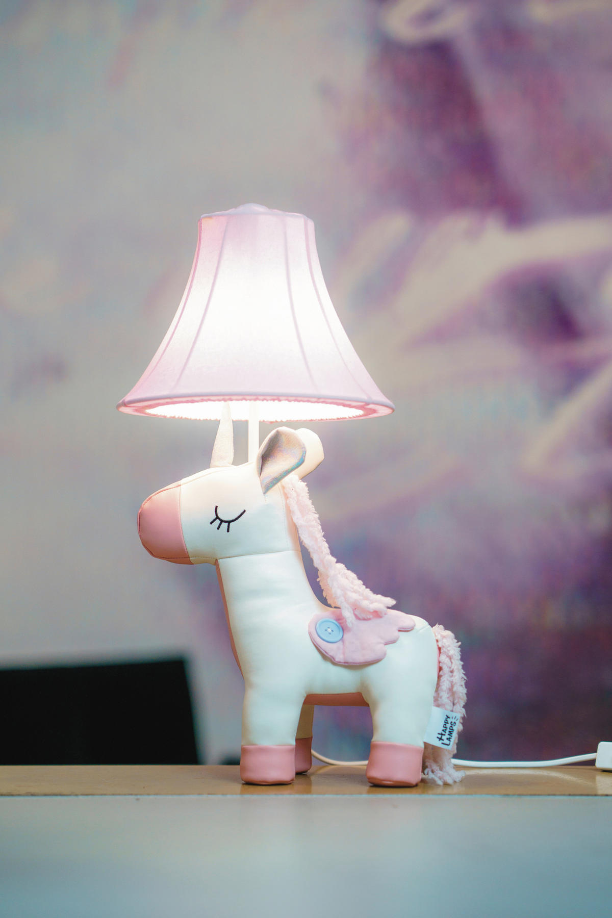 LED-KINDERTISCHLEUCHTE Elsa das Einhorn 26/30/51 cm   - Rosa/Weiß, LIFESTYLE, Textil/Metall (26/30/51cm) - Happy Lamps