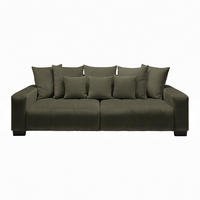 BIG SOFFA i olivgrön  - olivgrön/svart, Modern, trä (246/93/124cm) - MID.YOU