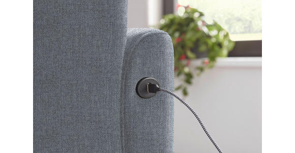 ECKSOFA in Flachgewebe Blaugrau 191/252 cm - Blaugrau/Schwarz, Design, Textil/Metall (191/252cm) - Dieter Knoll