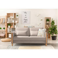 SCHLAFSOFA in Holz, Textil Buchefarben, Beige  - Beige/Buchefarben, Design, Holz/Textil (174/88/104cm) - Niels Andersson