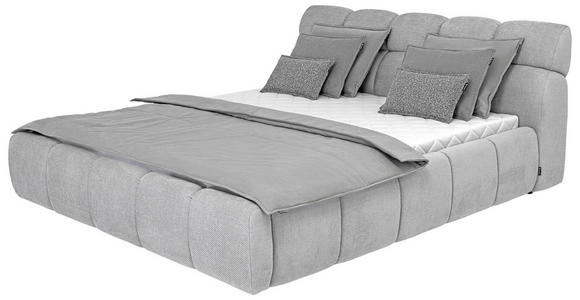 POLSTERBETT 180/200 cm in Hellgrau - Hellgrau/Schwarz, Design, Kunststoff/Textil (180/200cm) - Esposa