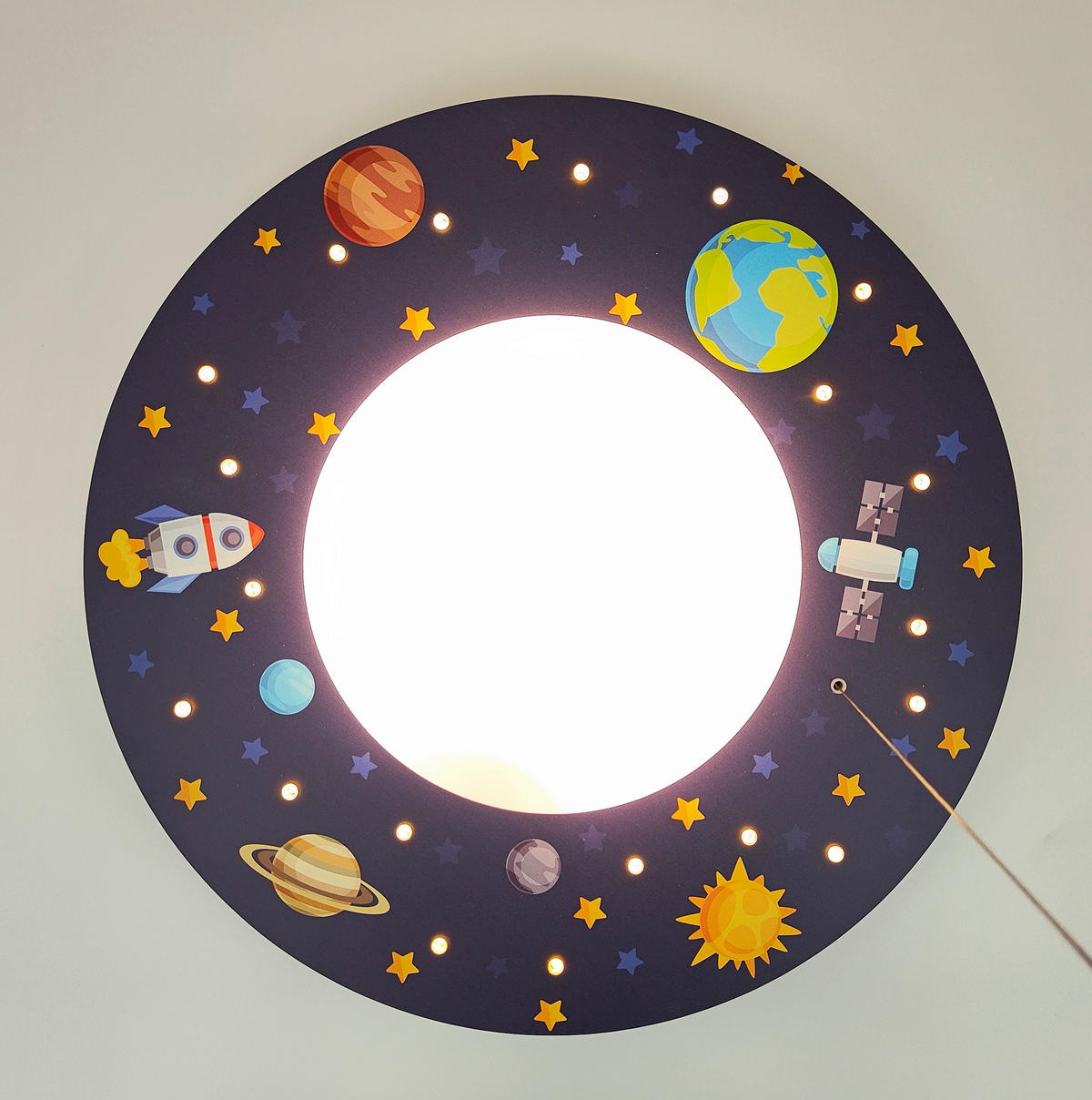 DĚTSKÉ STROPNÍ SVÍTIDLO, 54/11 cm  - bílá/vícebarevná, Basics, kompozitní dřevo/plast (54/11cm)