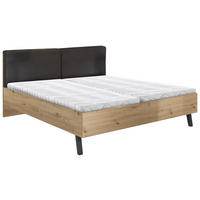 BETT 180/200 cm  in Graphitfarben, Eiche Artisan   - Schwarz/Graphitfarben, Konventionell, Holz/Holzwerkstoff (180/200cm) - Ti'me